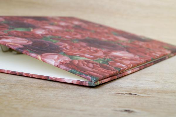 Ringbuch mit Rosenmotiv, Innenverkleidung hell